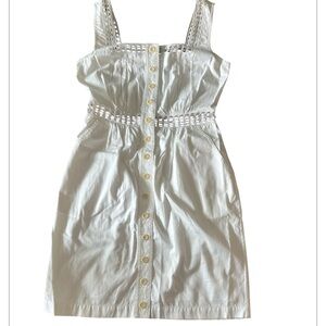 Catherine Malandrino White Dress with Gold Accents